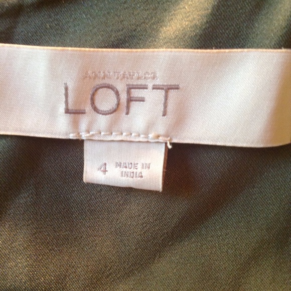 Ann Taylor Loft Olive Green Ruffle Dress - Picture 3 of 6